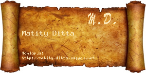Matity Ditta névjegykártya